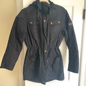Barbour Black Trench Coat Classic Timeless Design